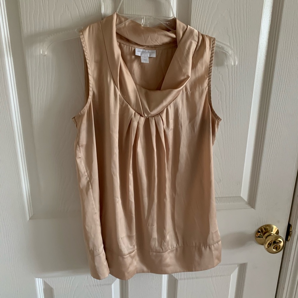 New York & Company Stretch Tan Tank Top Size XS